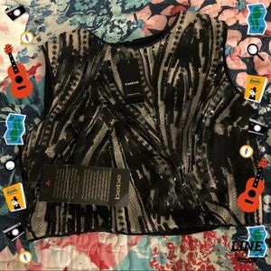 BEBE SMALL SEQUIN CROP TOP